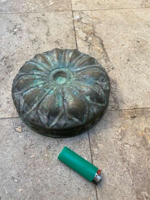 Antique Vintage brass Victorian Jelly Cake Mold  Sun Flower Brass