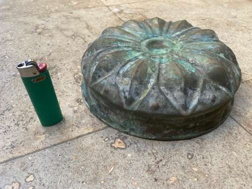 Antique Vintage brass Victorian Jelly Cake Mold  Sun Flower Brass