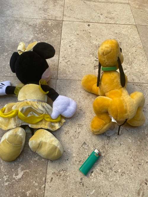 vintage disney doll Minnie Mouse and pluto soft doll pair