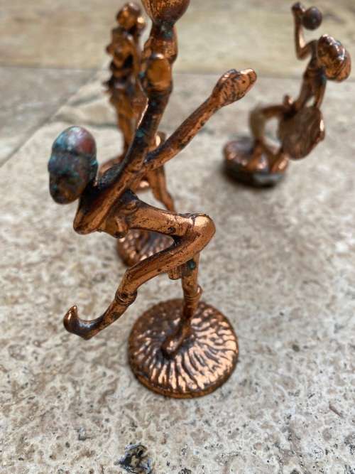 vintage african small copper  Ndebele figure figures statue lot of 5
