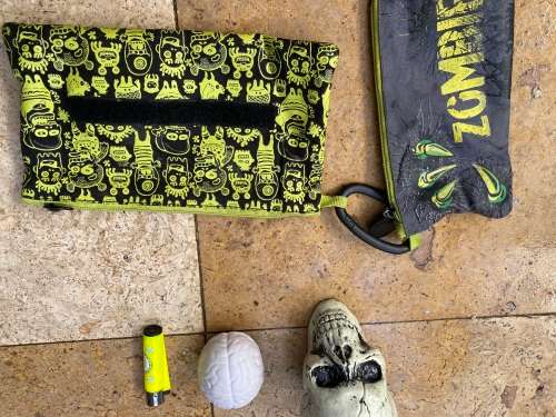 pvc skull rubber brain with Zombie Zombies pencil case set