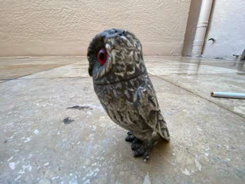 vintage sterling silver owl incense burner