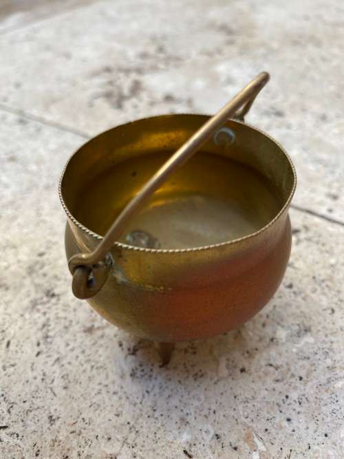 vintage webaware weba ware pitchet jug with mini brass chauldron