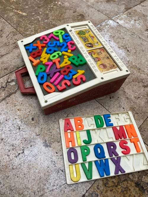vintage fisher price school days desk 1972 no 176 , made in USA tlc
