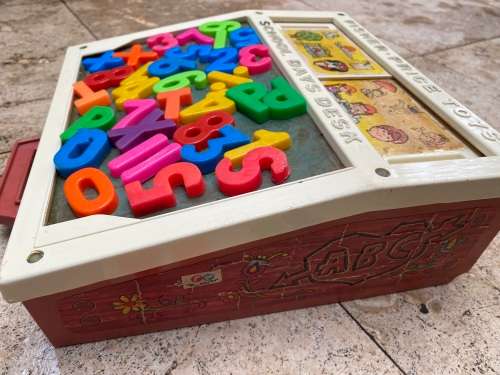 vintage fisher price school days desk 1972 no 176 , made in USA tlc