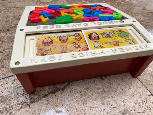 vintage fisher price school days desk 1972 no 176 , made in USA tlc