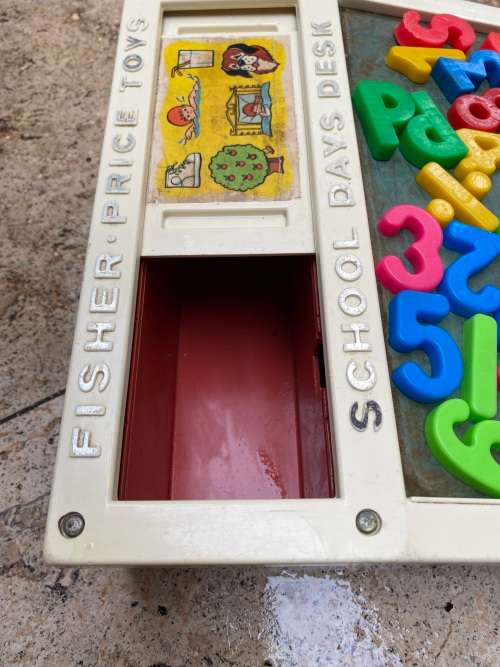 vintage fisher price school days desk 1972 no 176 , made in USA tlc