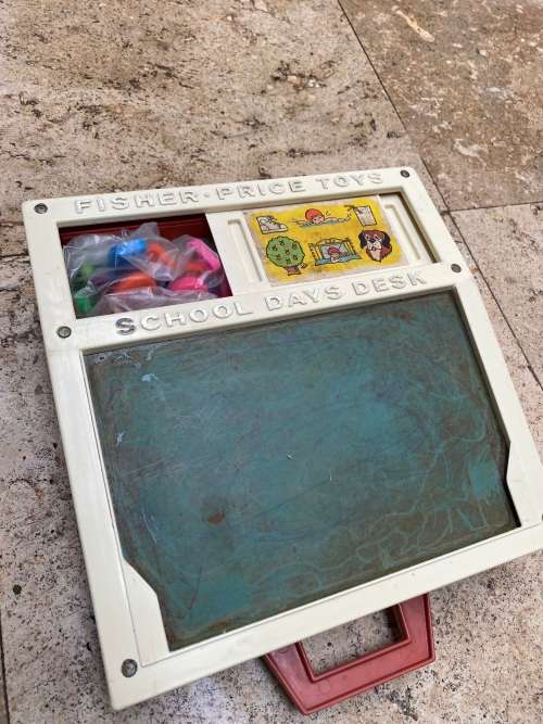 vintage fisher price school days desk 1972 no 176 , made in USA tlc