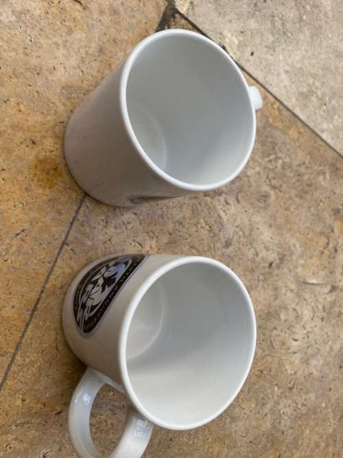 vintage STAR WARS 25TH ANNIVERSARY RARE COFFEE MUG pair of two (1977-2002) MADE IN SPAIN EUC