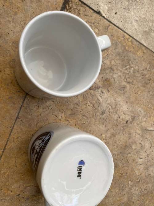 vintage STAR WARS 25TH ANNIVERSARY RARE COFFEE MUG pair of two (1977-2002) MADE IN SPAIN EUC