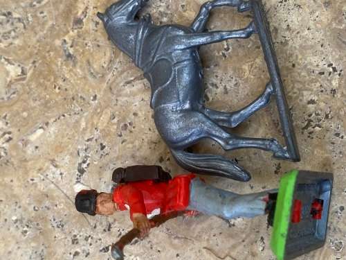 vintage deetail british soldier with lead horse