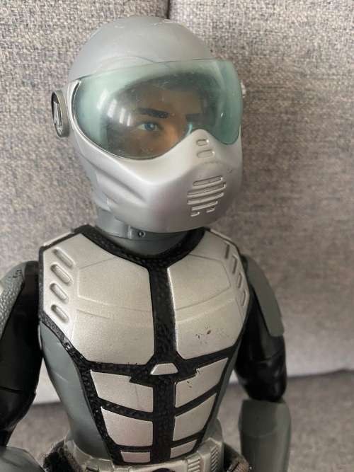 vintage action man mission figure hasbro 2000 with helmet and red boots