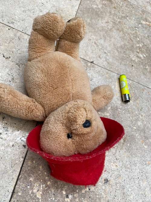 paddington bear doll  by rainbow no jacket red hat