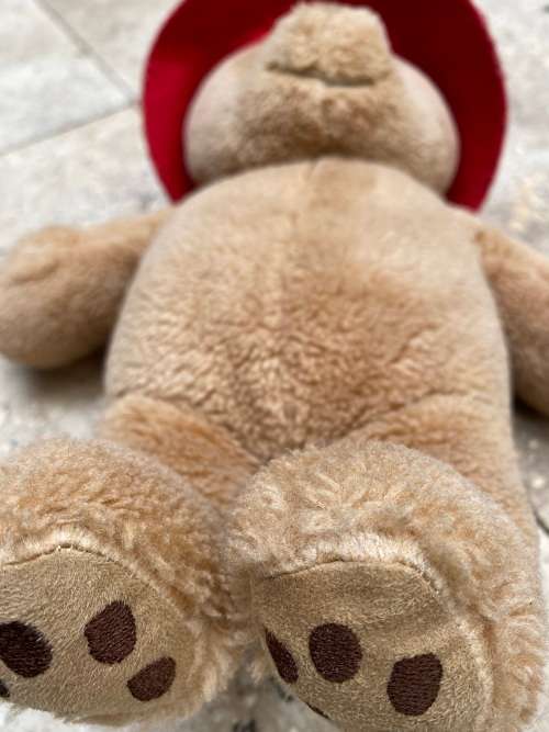 paddington bear doll  by rainbow no jacket red hat