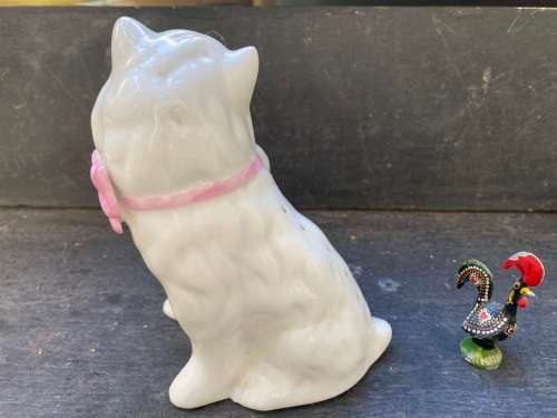 vintage collectable ceramic cat with coin purse made by Coimbra SP Portugal toothpick holder