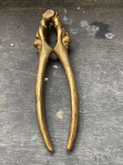 vintage brass lion with crown nutcracker nut cracker