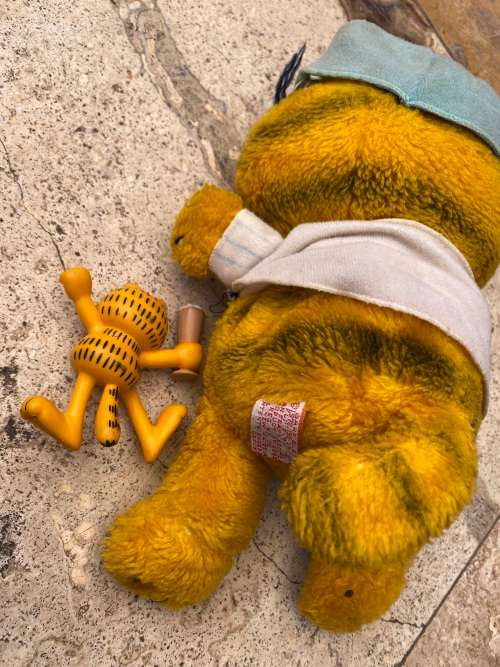 vintage garfield blue outfit plush doll and paws Garfield pvc ice cream pair