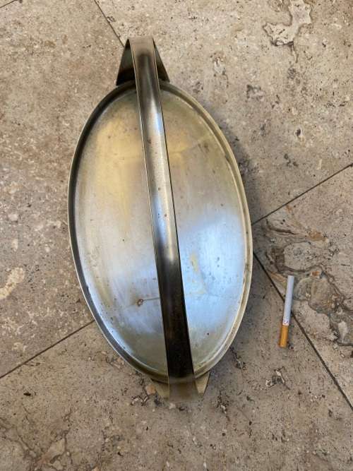 vintage Art Nouveau WMF hors d`oeuvre oval SERVING TRAY Germany silver plated on brass footed handle