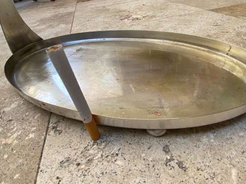 vintage Art Nouveau WMF hors d`oeuvre oval SERVING TRAY Germany silver plated on brass footed handle