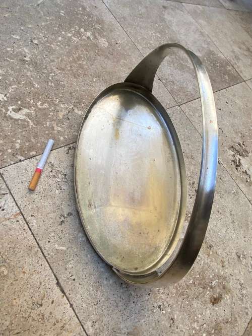vintage Art Nouveau WMF hors d`oeuvre oval SERVING TRAY Germany silver plated on brass footed handle