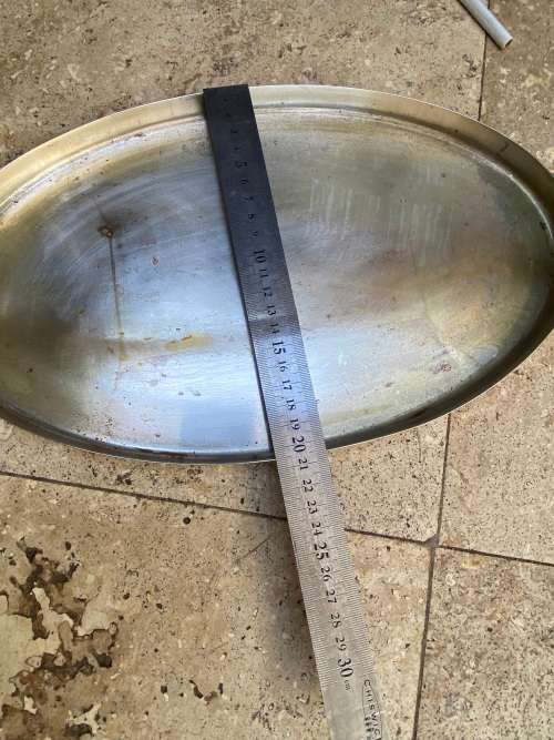 vintage Art Nouveau WMF hors d`oeuvre oval SERVING TRAY Germany silver plated on brass footed handle