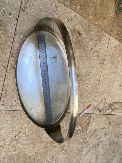 vintage Art Nouveau WMF hors d`oeuvre oval SERVING TRAY Germany silver plated on brass footed handle