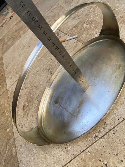 vintage Art Nouveau WMF hors d`oeuvre oval SERVING TRAY Germany silver plated on brass footed handle