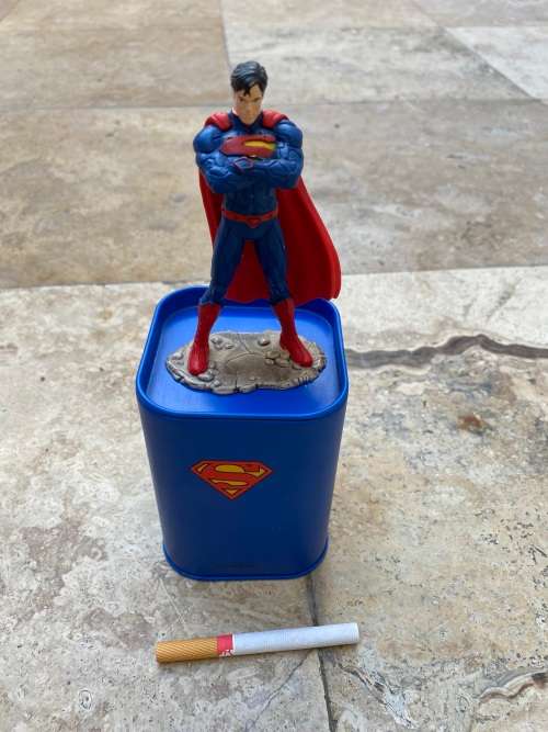 superman dc comics schleich figure + superman money box moneybox base
