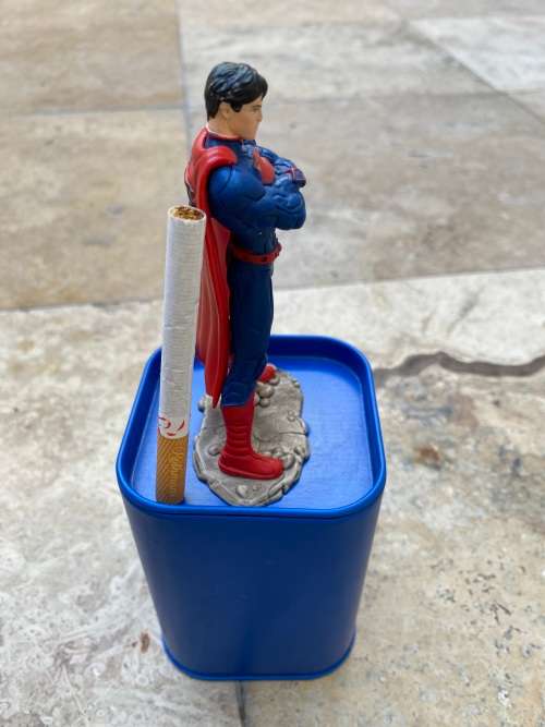 superman dc comics schleich figure + superman money box moneybox base