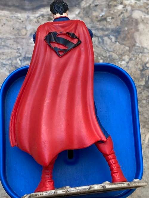 superman dc comics schleich figure + superman money box moneybox base