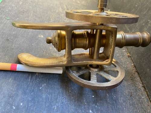 vintage heavy brass cannon ornament