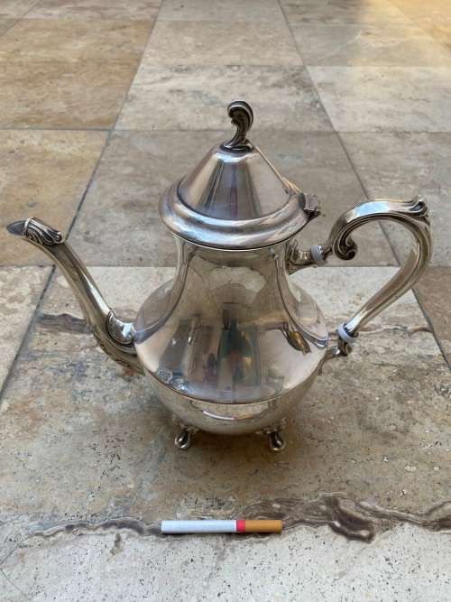 vintage silver plate plated claw foot footed teapot tea pot