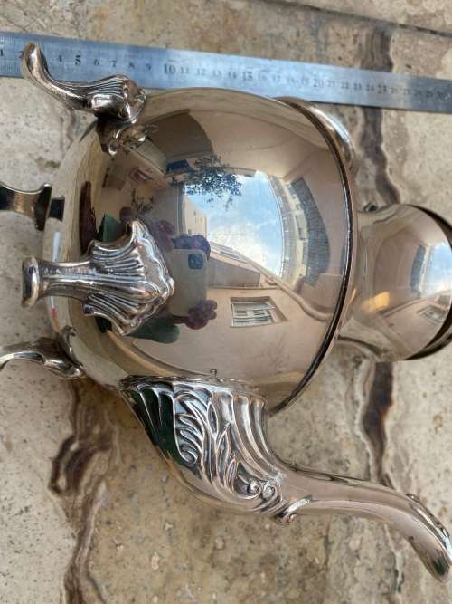 vintage silver plate plated claw foot footed teapot tea pot