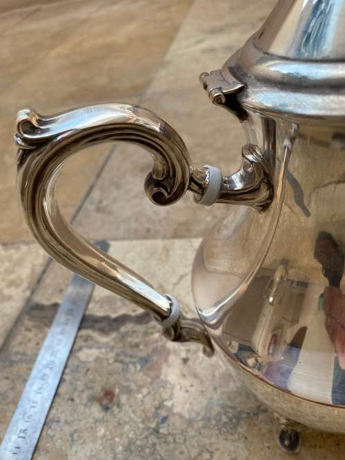 vintage silver plate plated claw foot footed teapot tea pot