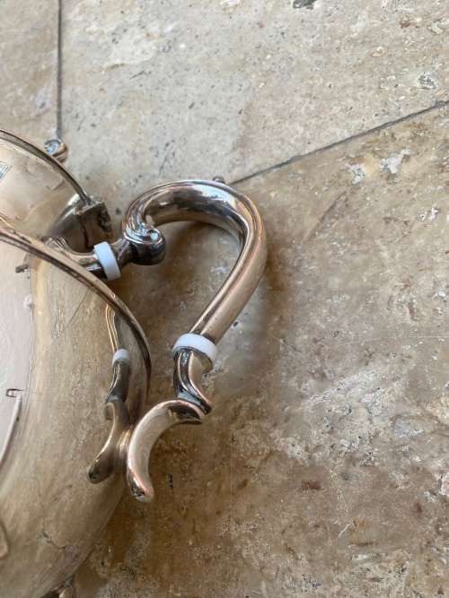 antique silver plate plated claw foot footed teapot tea pot