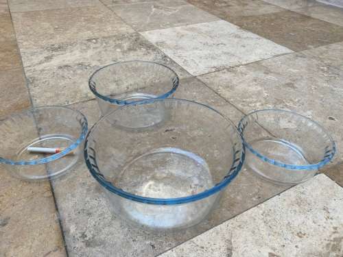vintage Marinex bakeware ovenware pie oven dish set of 3 plus 1 Brazil
