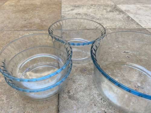 vintage Marinex bakeware ovenware pie oven dish set of 3 plus 1 Brazil