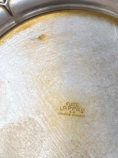 vintage platta lappas S.A industria argentina silver plate on brass 6 set side plates