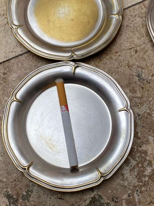vintage platta lappas S.A industria argentina silver plate on brass 6 set side plates