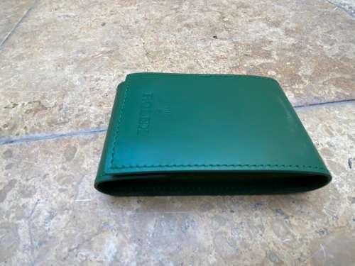 authentic Rolex Watch Travel Green Leather Case Pouch Service Center Premium