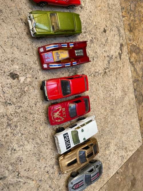 vintage lot of HONG KONG playart diecast cars of 10 and one kidco truck 1979 with car case