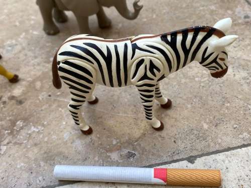 vintage playmobil elephant 1980 with Giraffe and Zebra figures figure