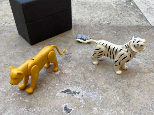 vintage playmobil lion figure figures pair