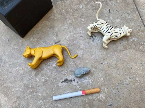 vintage playmobil lion figure figures pair