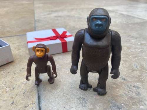 vintage playmobil baboon monkey figure pair