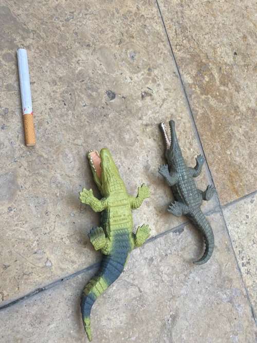vintage pair of schleich crocodile aligator wild life figure figures 1999