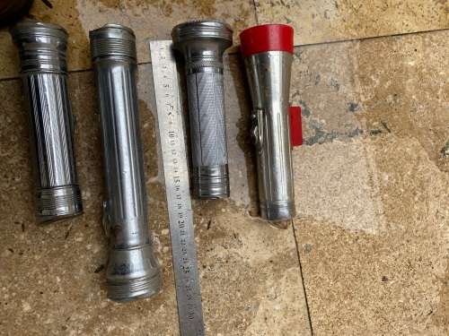 vintage torch lot , winchester , eveready , ray o vac , tiger head brand collection of 4