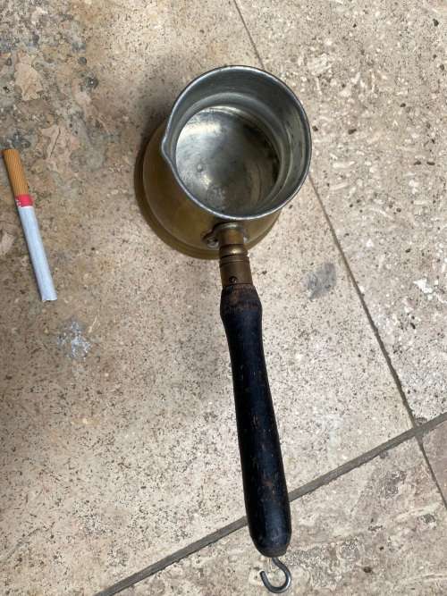vintage arabic turkish brass coffee pot kettle ladle pourer