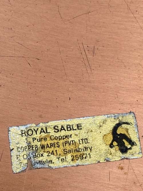 vintage royal sable copper plate pair  Giraffe and elephant scene 29cm