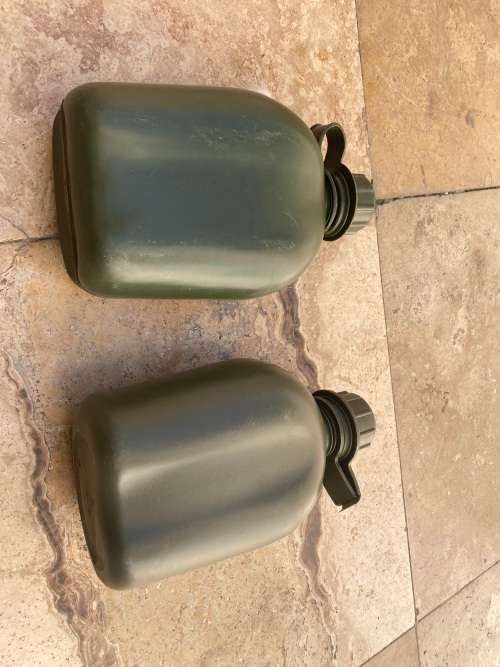 vintage army water bottle pair